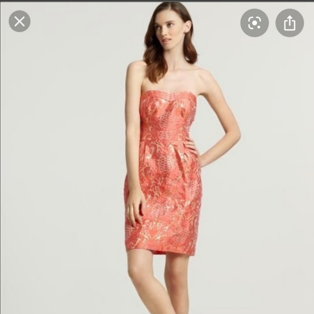 Kate Spade Faye pineapple damask strapless…